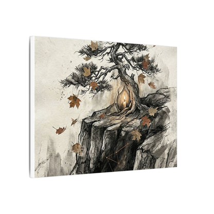 Pine Tree Autumn Canvas Art | Japandi Earthy Design