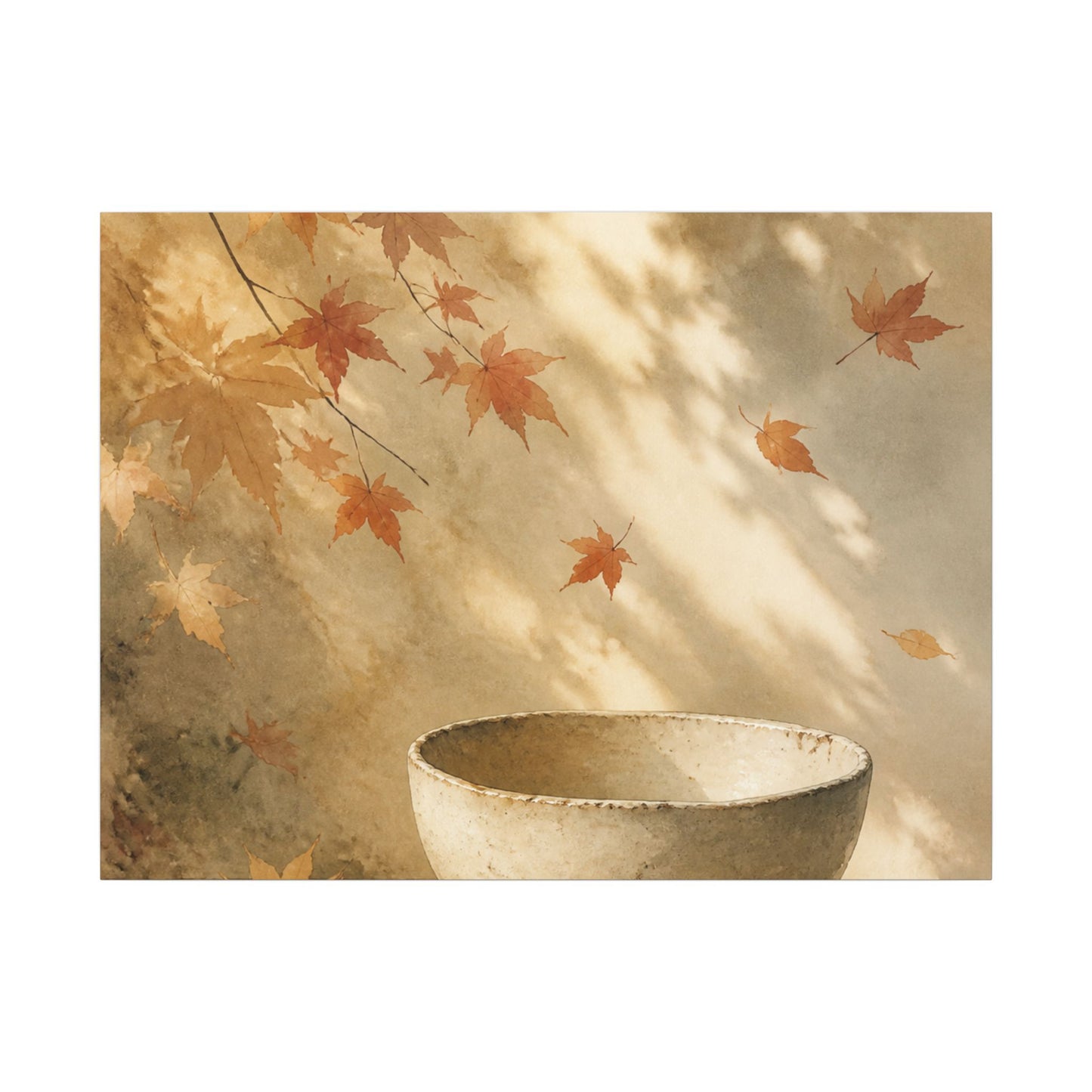 Japandi Ceramic Bowl in Dappled | Watercolor Canvas Art