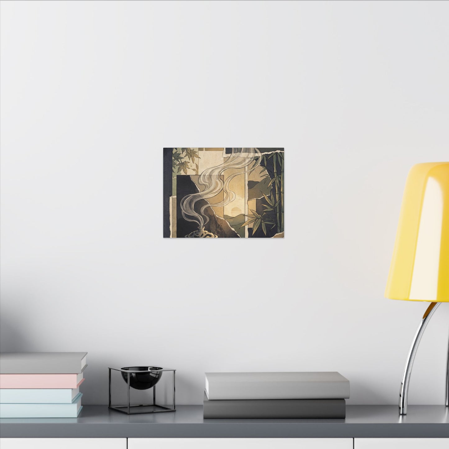 Tranquil Incense Smoke Canvas Art - Ukiyo E Inspired Zen