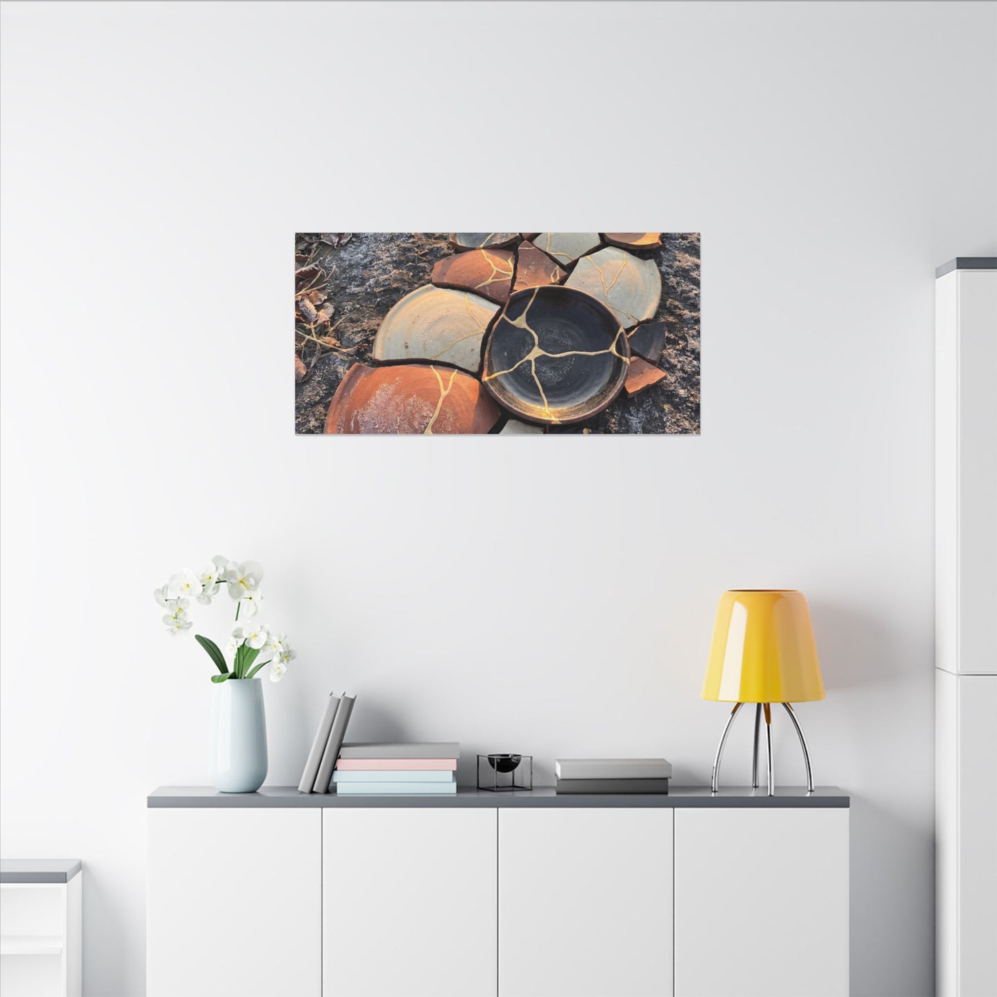 Winter Broken Pottery Gold Vein Canvas Art | Beautiful Decor