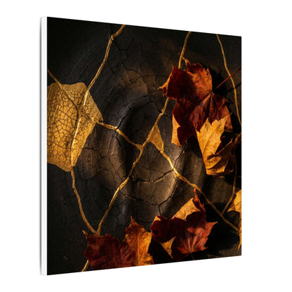 Resilient Shadow Play Canvas Art - Crackle Gold Kintsugi