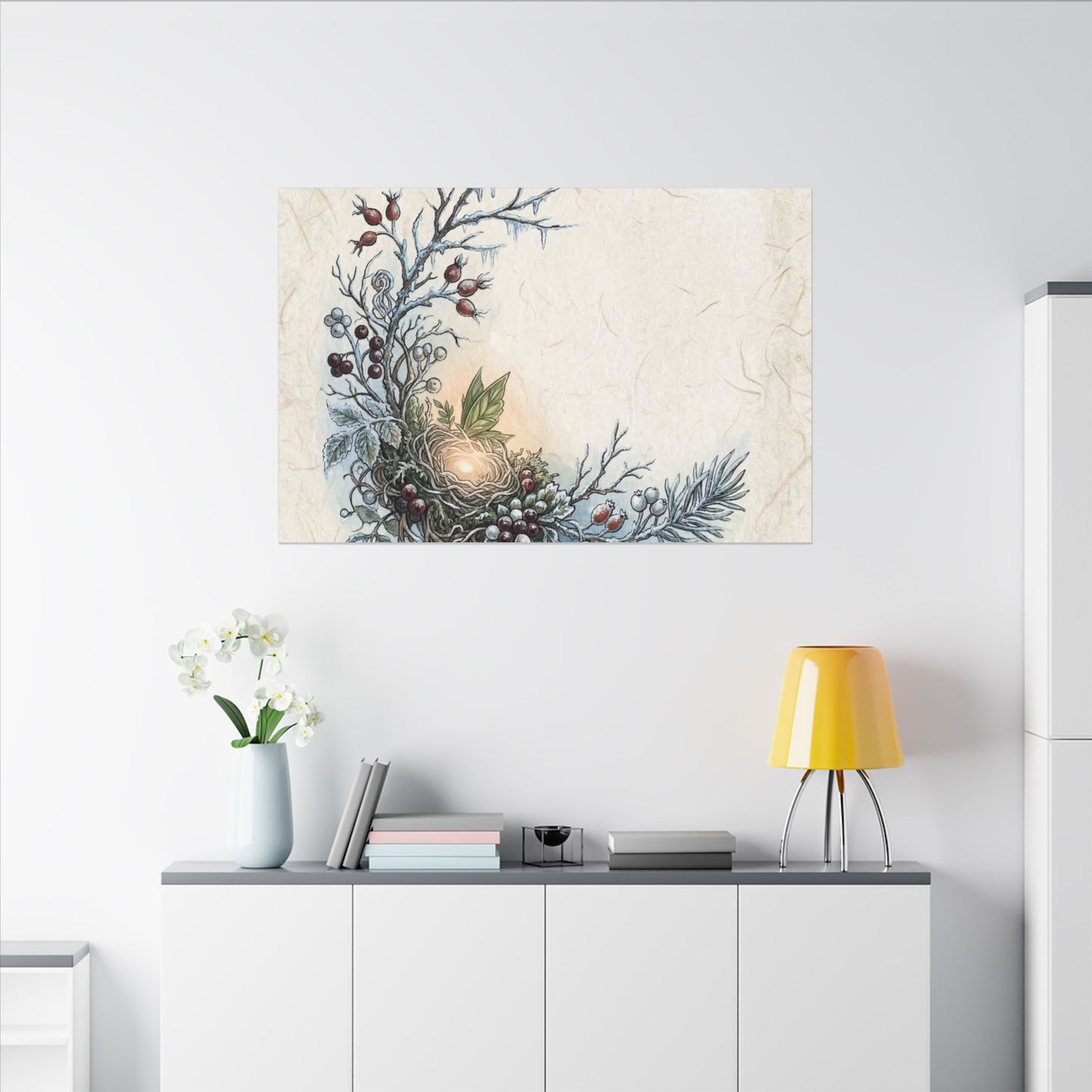 Winter Shoji Screen Forest Whimsy Canvas Art | Enchanting Decor