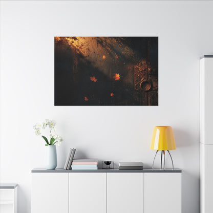 Dark Japandi Rust Patina in Golden Hour | Shadow Zen Canvas Art