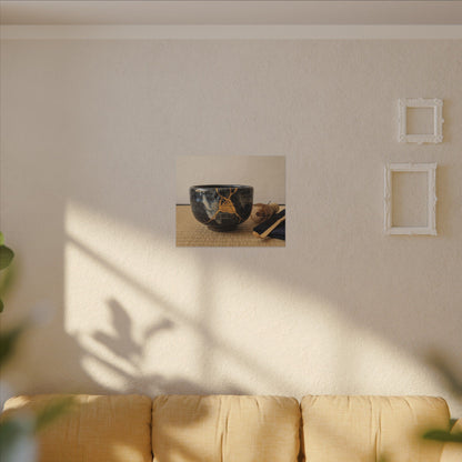 Kanso Tea Ceremony Canvas Art - Kintsugi Gold Vein