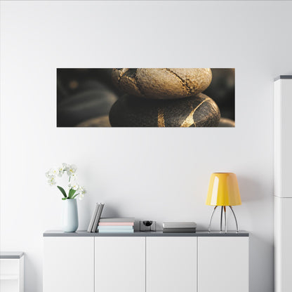 Summer River Stones Broken Beauty Canvas Art | Healing Decor