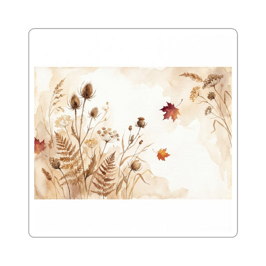 Dried Flowers Autumn Sticker | Japandi Earthy Design