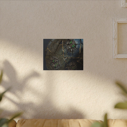 Dark Japandi Cracked Earth in Moonlight | Moody Minimal Canvas Art