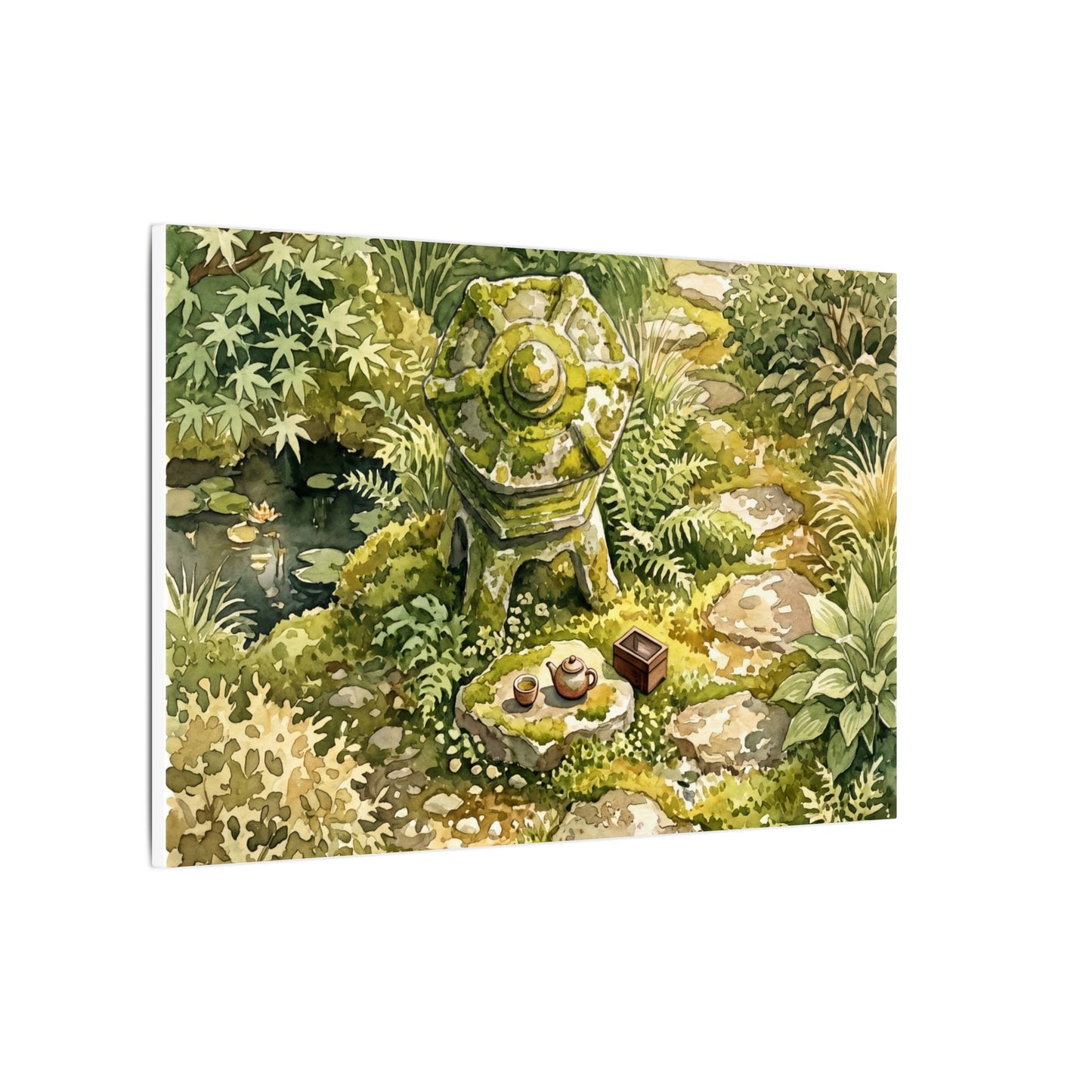 Datsuzoku Stone Lantern Canvas Art - Japandi Watercolor