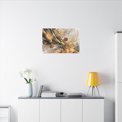 Cracked Earth Autumn Canvas Art | Japandi Warm Design