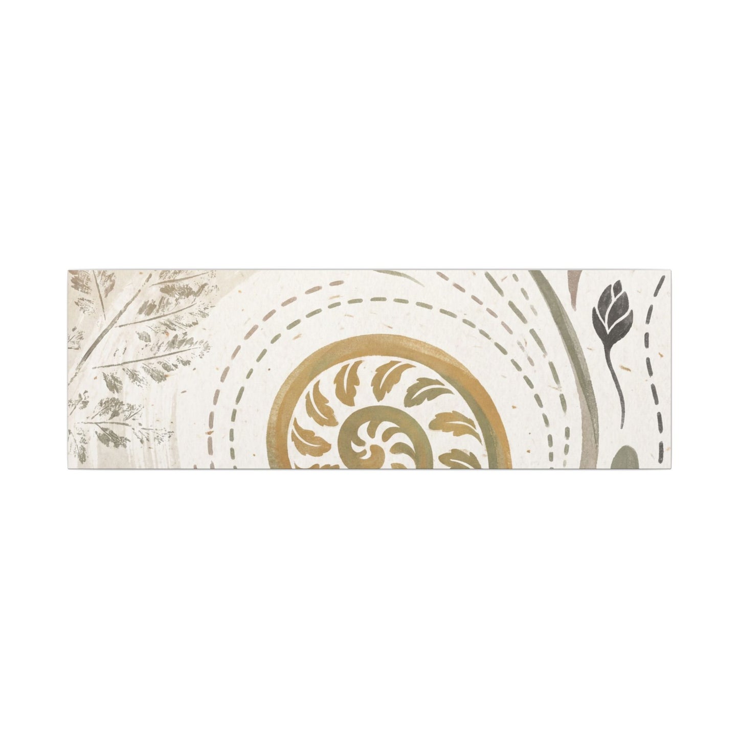 Japandi Fern Unfurling in Golden Hour | Japanese Pattern Canvas Art