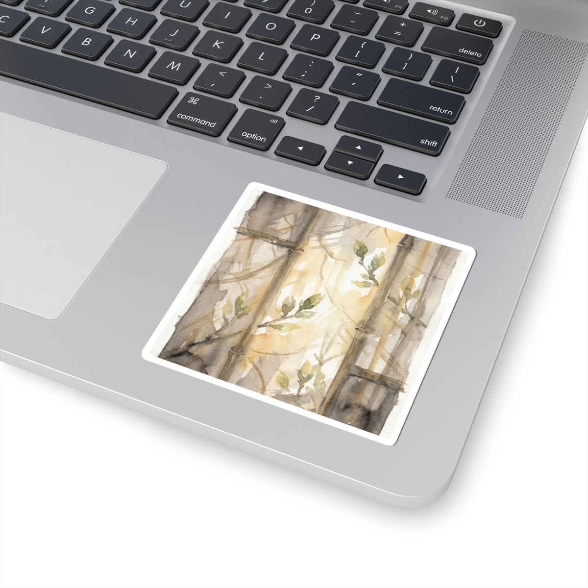Japandi Shoji Screen in Golden Hour | Watercolor Sticker Art Print