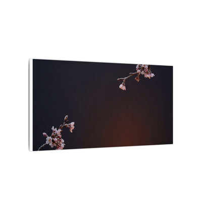 Dark Japandi Cherry Blossom in Candlelight | Moody Minimal Canvas Art