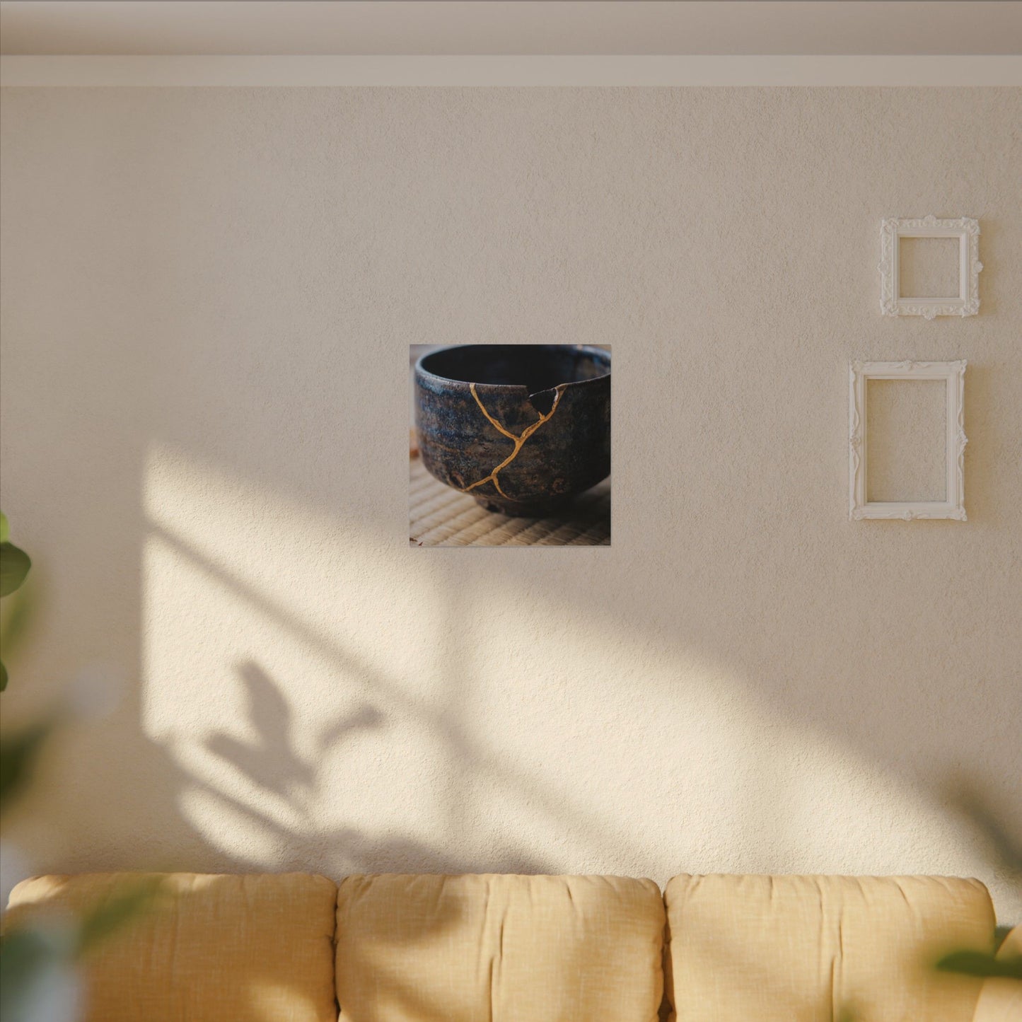 Tea Ceremony Autumn Canvas Art | Kintsugi Healing Design