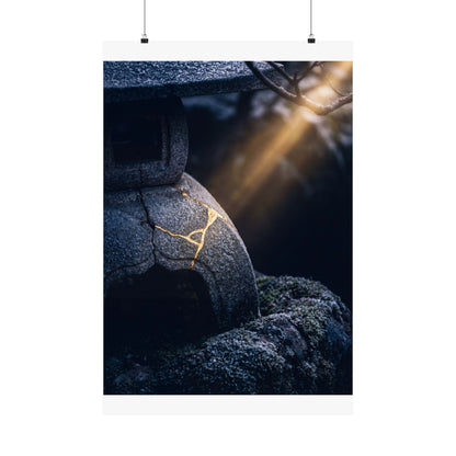 Moonlit Garden Winter Wall Art Print | Kintsugi Artful Design