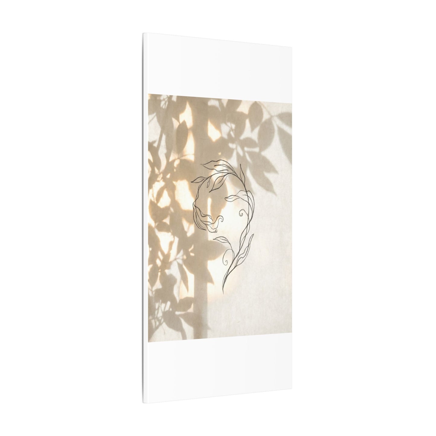 Warm Shoji Screen Canvas Art - Minimal Line Japandi