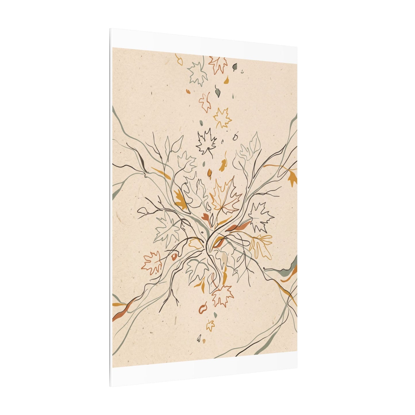 Warm Shadow Play Canvas Art - Minimal Line Japandi