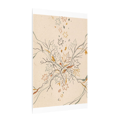 Warm Shadow Play Canvas Art - Minimal Line Japandi