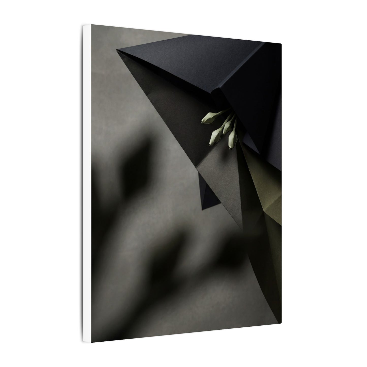 Paper Fold Moody Minimal Canvas Art | Luxurious Dark Japandi Art