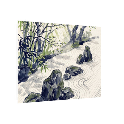 Dappled Rock Garden Canvas Art - Zen Mono No Aware
