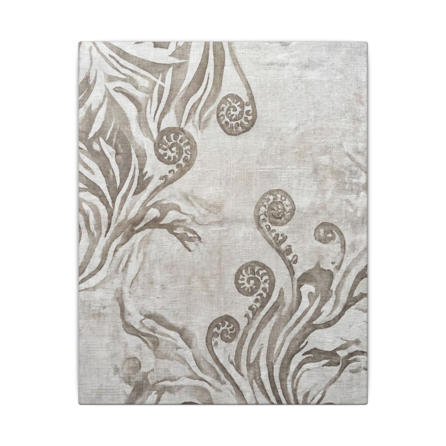 Japandi Fern Unfurling in Overcast | Japanese Pattern Canvas Art