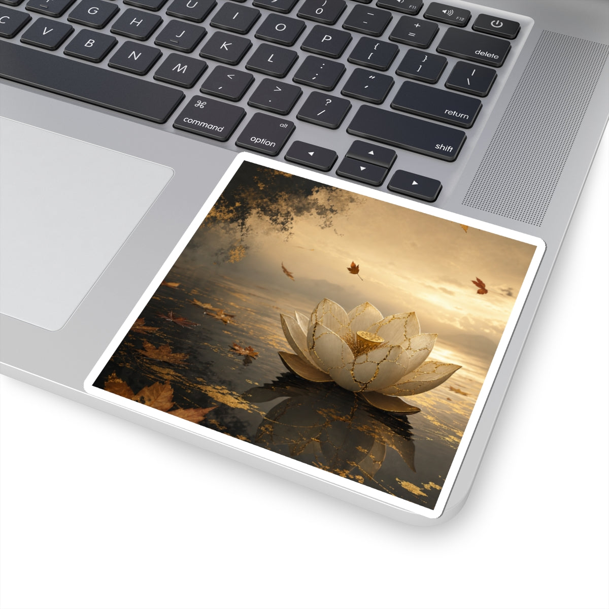 Lotus Flower Sticker | Autumn Kintsugi Gold Vein Art