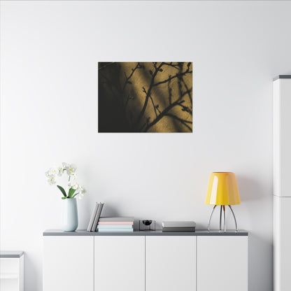 Golden Hour Shadow Play Canvas Art - Dark Japandi Seijaku