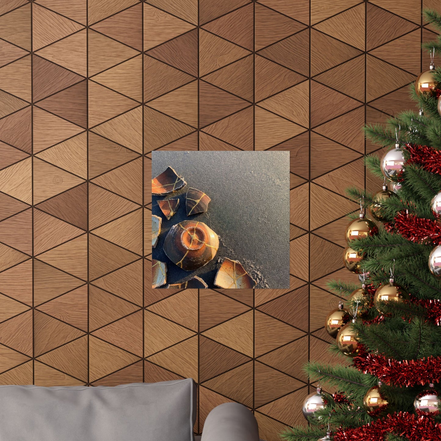 Winter Broken Pottery Gold Repair Wall Art Print | Artful Decor