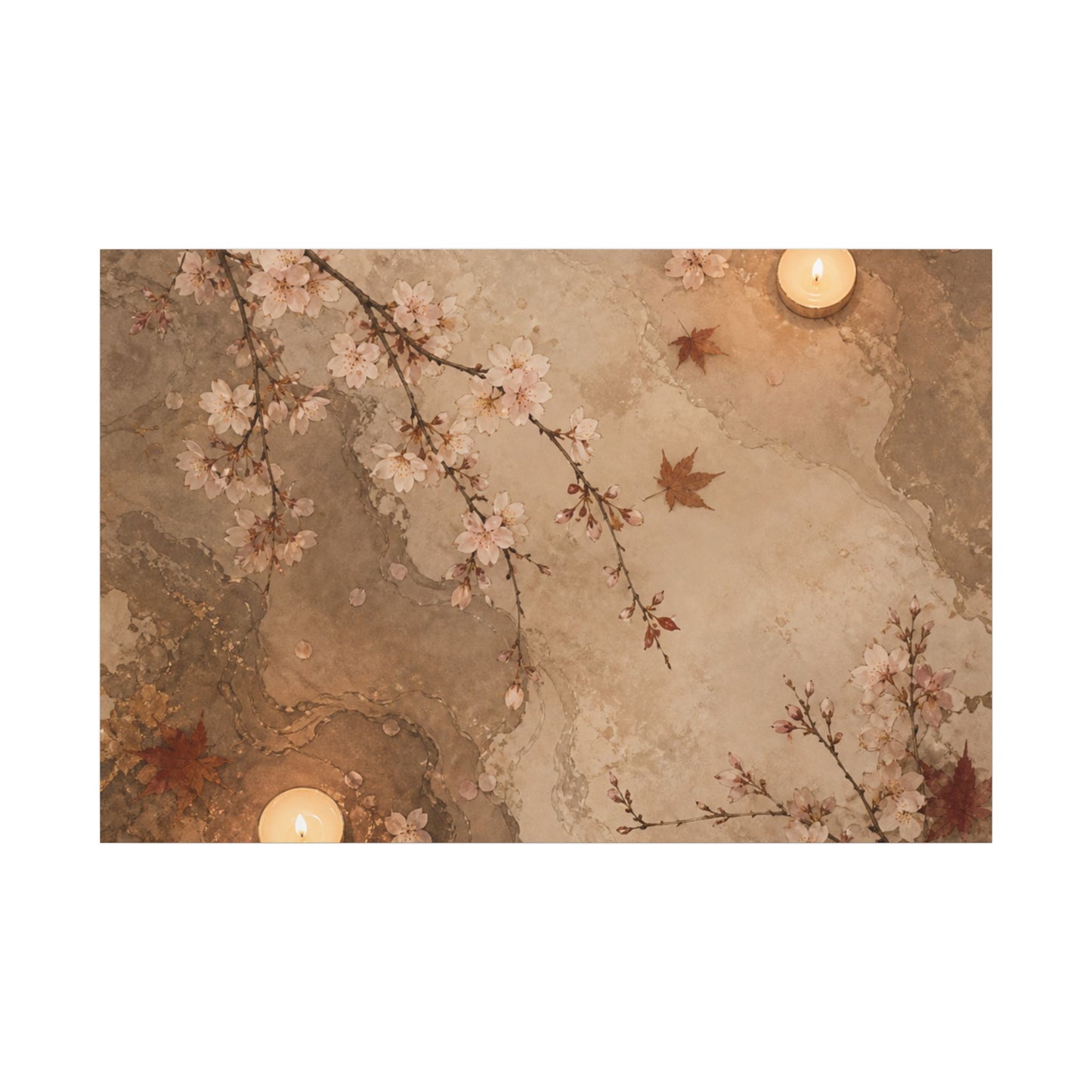 Cherry Blossom Canvas Art | Autumn Japandi Japanese Pattern Art
