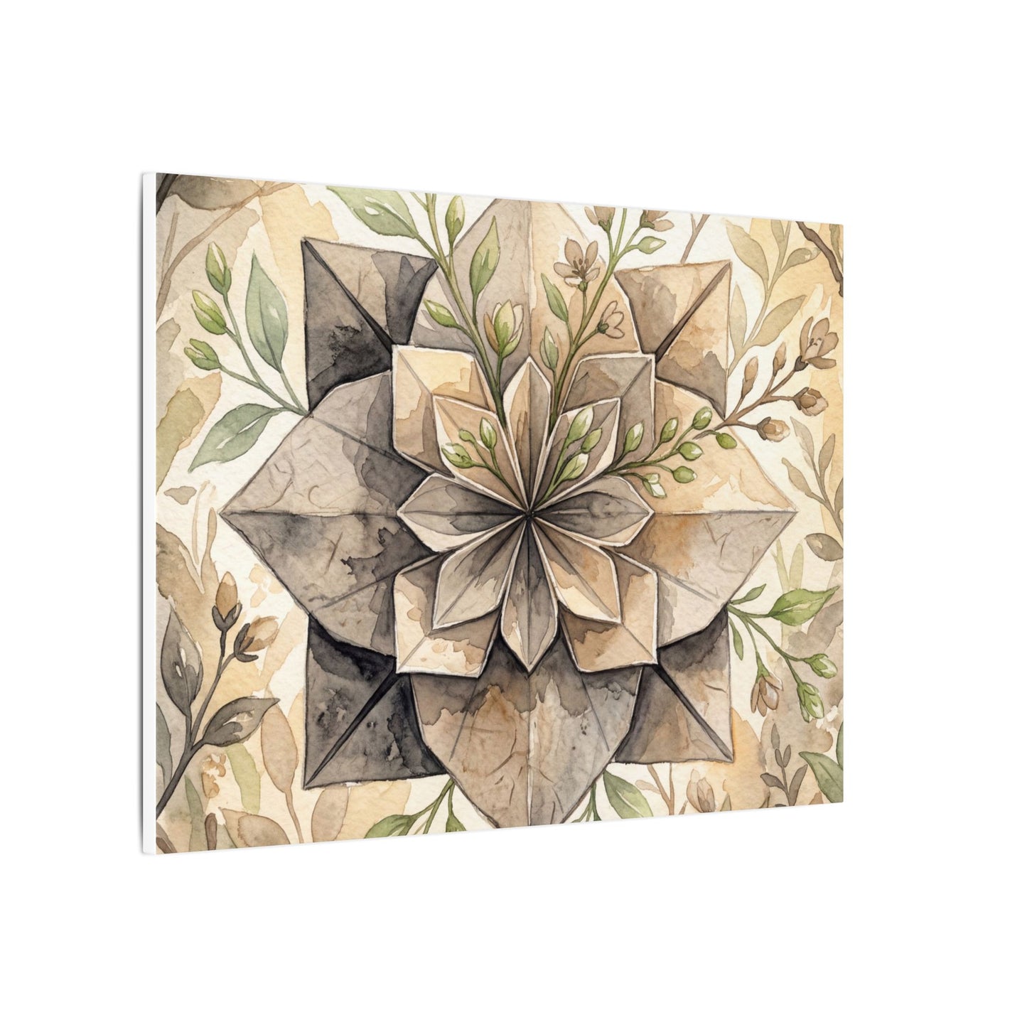 Warm Paper Fold Canvas Art - Watercolor Japandi