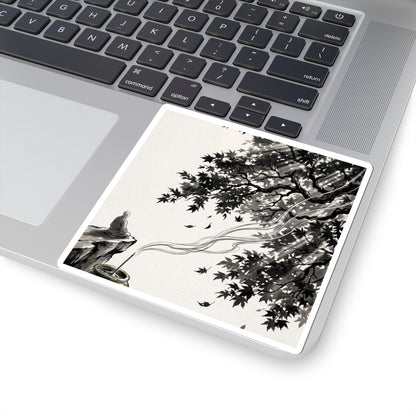 Incense Smoke Sticker | Autumn Zen Ukiyo E Inspired Art Art Print