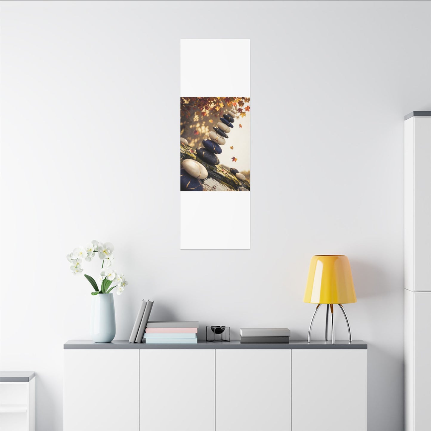 Ma River Stones Canvas Art - Kintsugi Gold Vein