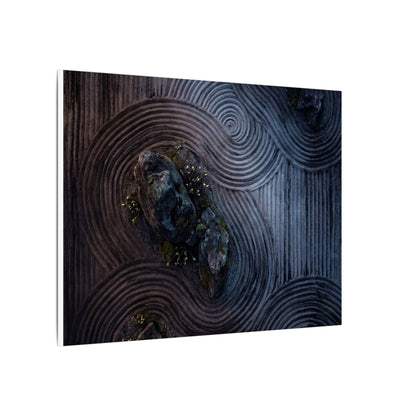 Spring Rock Garden Charcoal Ink Canvas Art | Bold Decor