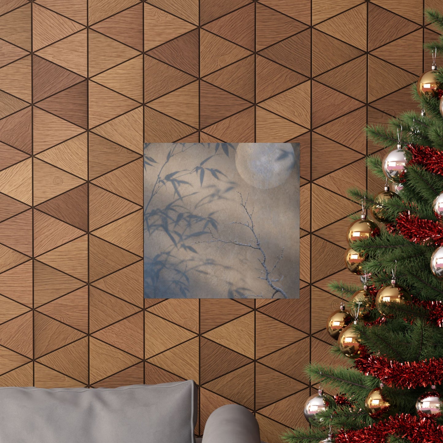 Seijaku Shadow Play Wall Art Print - Japandi Japanese Pattern