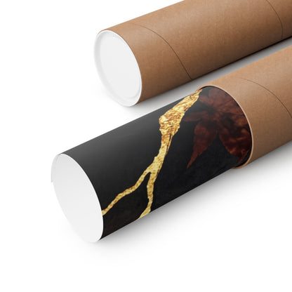 Seijaku Calligraphy Wall Art Print - Kintsugi Gold Repair