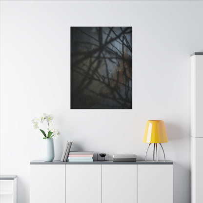 Shadow Play Dark Texture Canvas Art | Sophisticated Dark Japandi Art