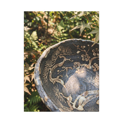 Ceramic Bowl Canvas Art | Summer Japandi Japanese Pattern Art