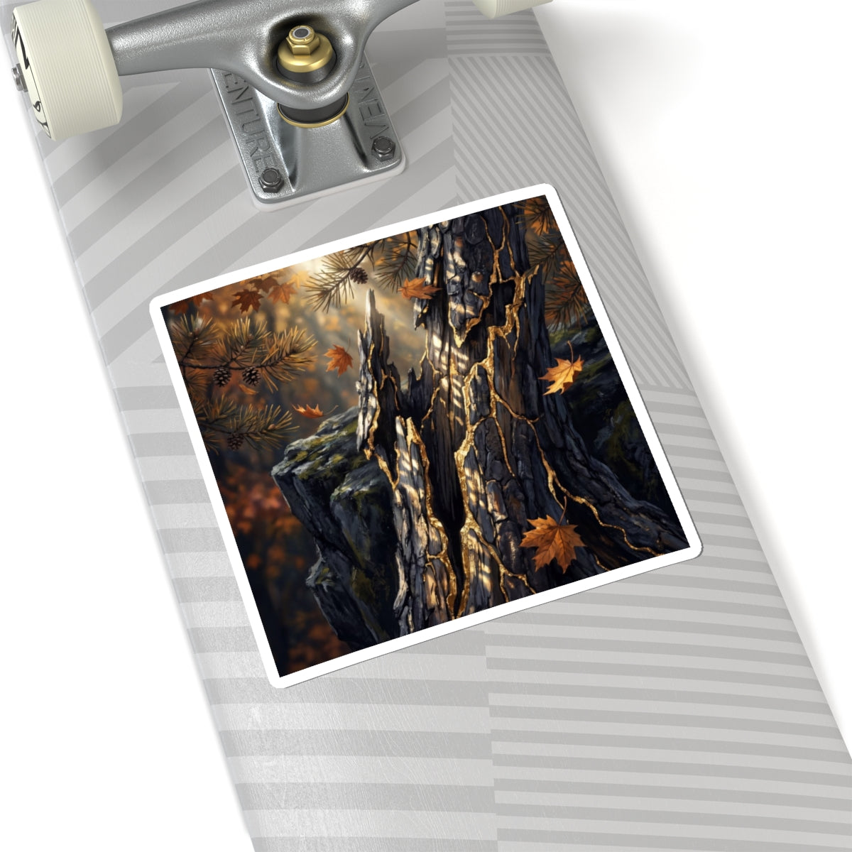Beautiful Pine Tree Sticker - Gold Vein Kintsugi
