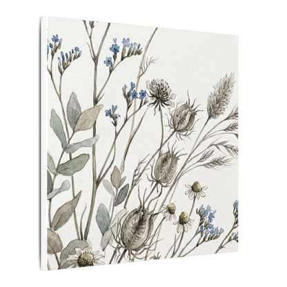 Dried Flowers Canvas Art | Summer Japandi Watercolor Art