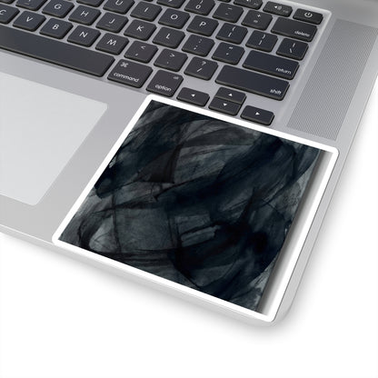 Deep Tones Dark Japandi Charcoal Sticker | Deep Tones Charcoal Ink Art Print