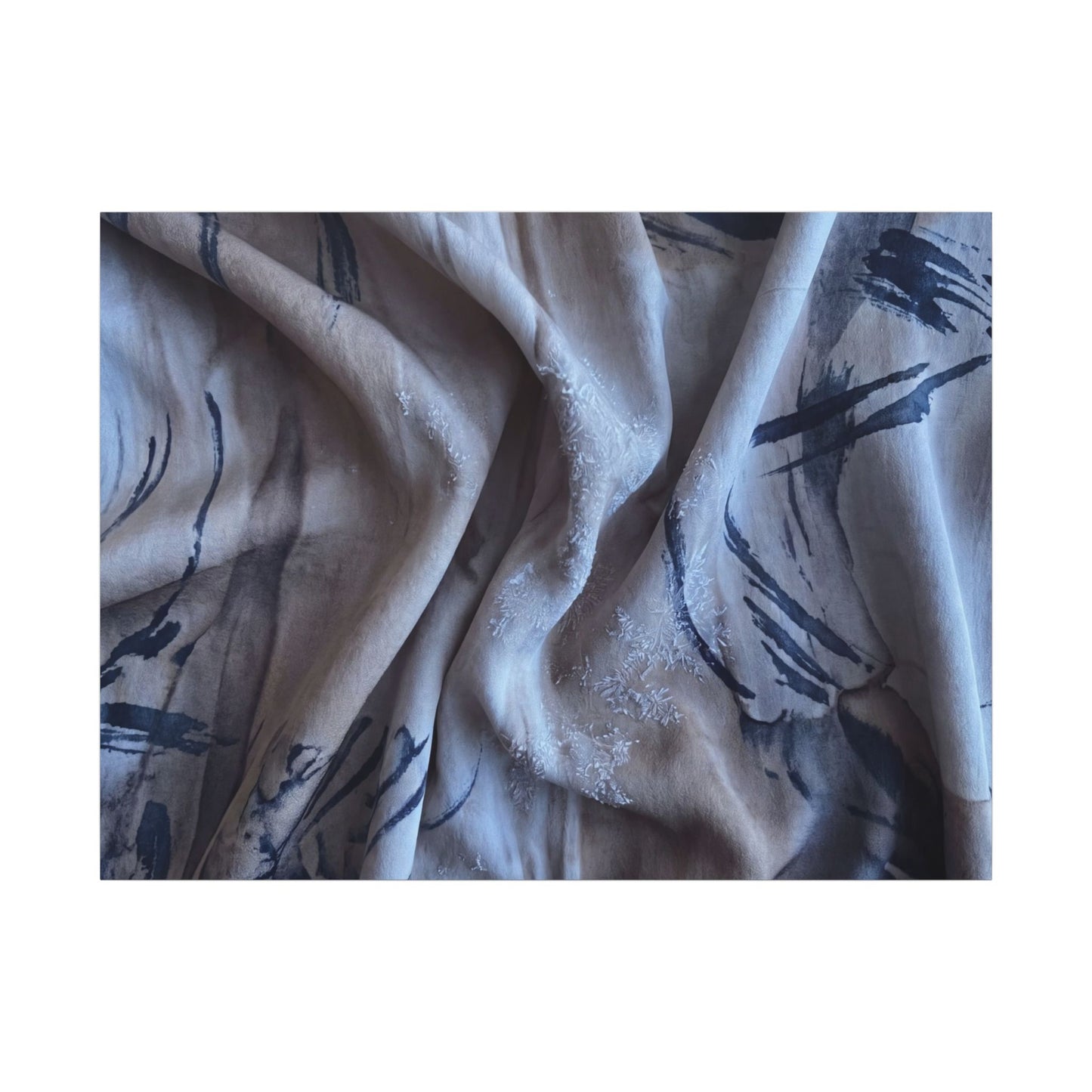 Silk Drape Winter Canvas Art | Japandi Earthy Design