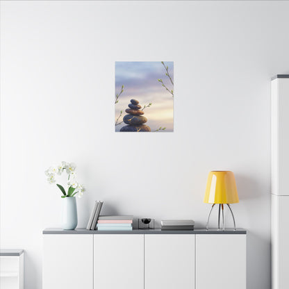 Spring River Stones Gold Vein Canvas Art | Philosophical Decor
