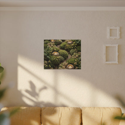 Moss Close Up Japanese Pattern Canvas Art | Neutral Japandi Art