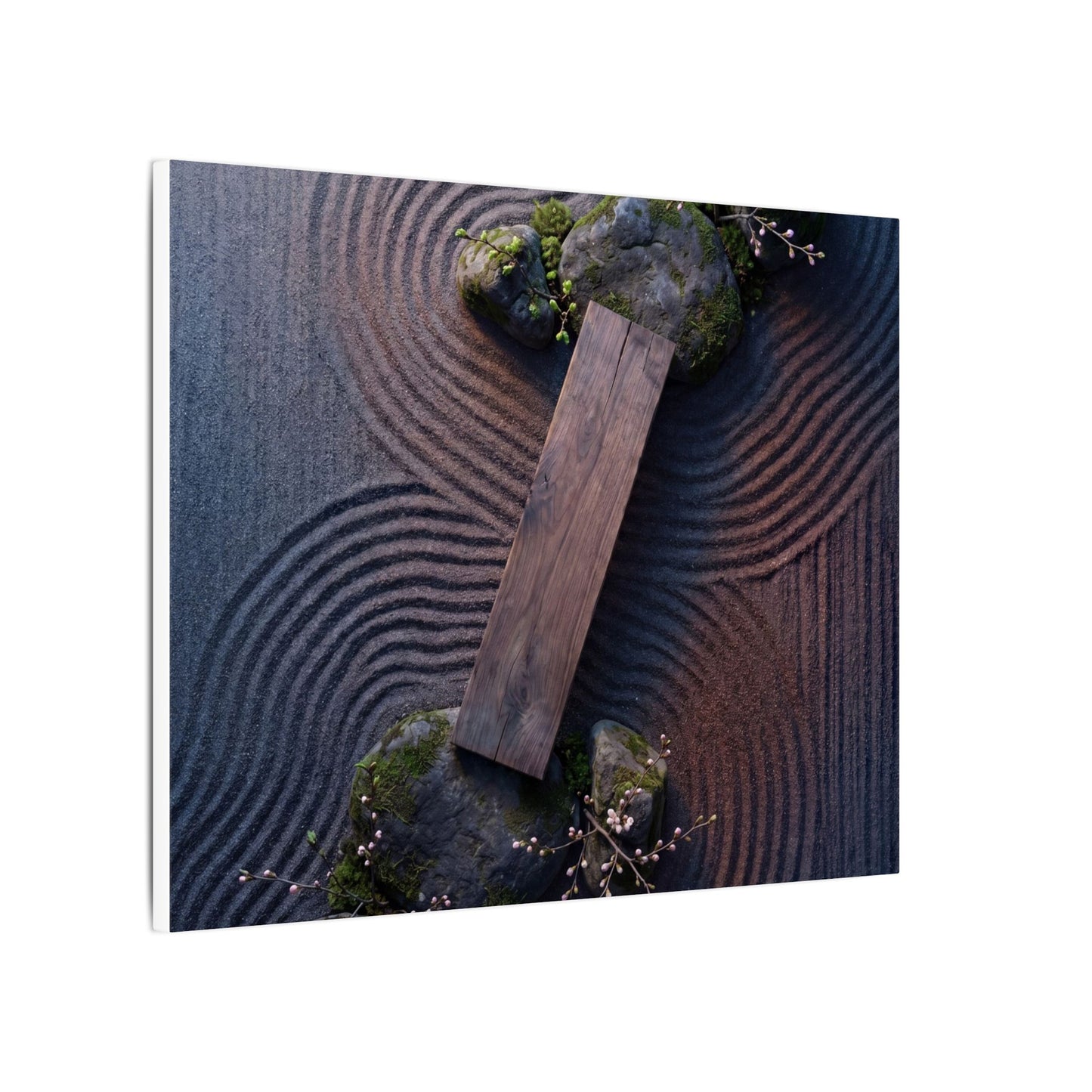 Spring Rock Garden Moody Minimal Canvas Art | Atmospheric Decor