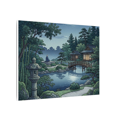 Summer Moonlit Garden Ukiyo E Inspired Canvas Art | Serene Decor