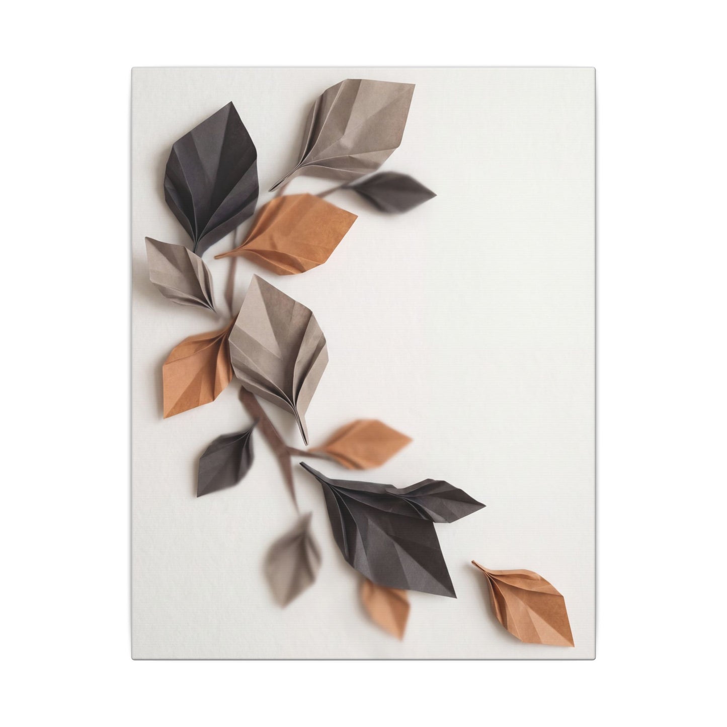 Paper Fold Autumn Canvas Art | Japandi Earthy Design