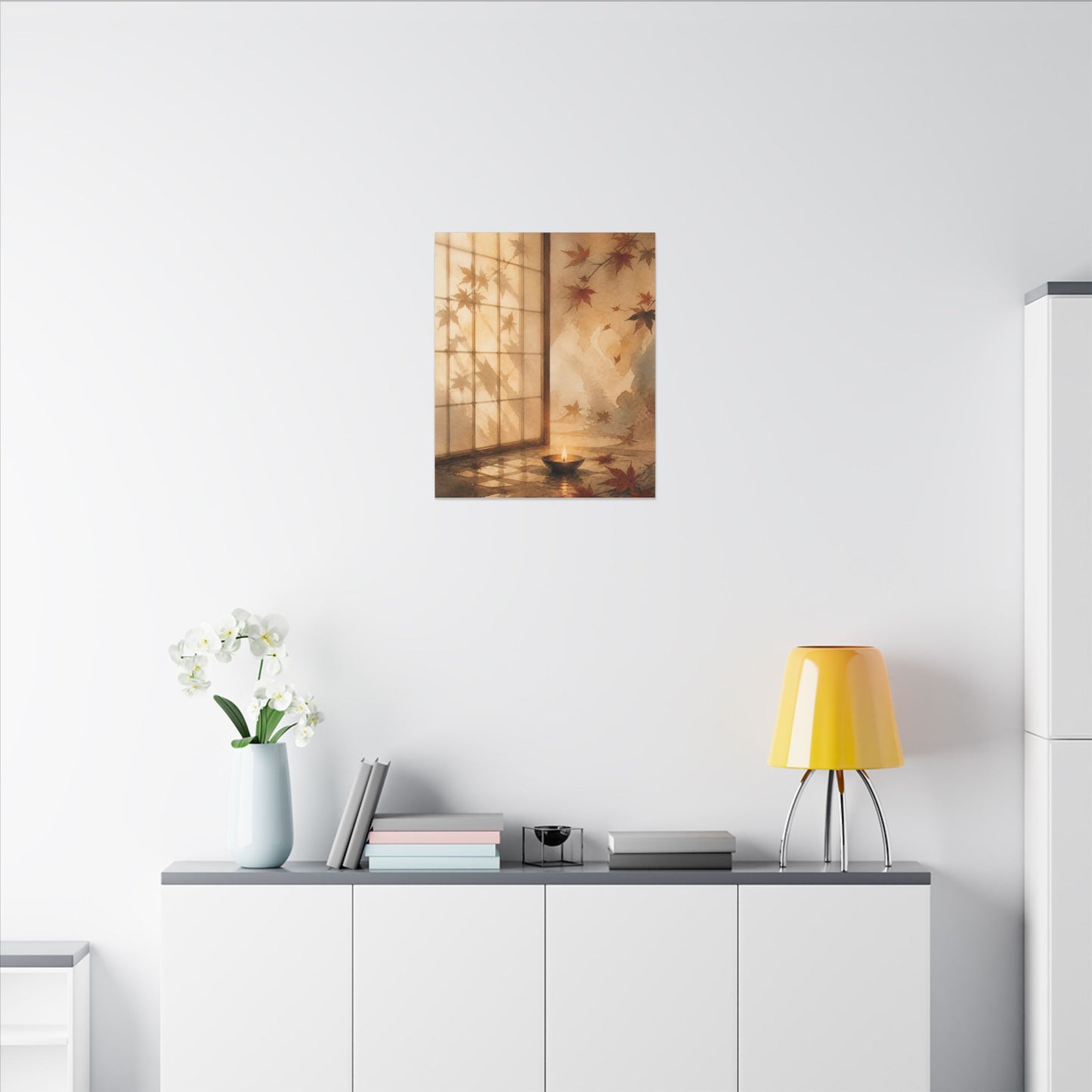 Candlelight Shoji Screen Canvas Art - Japandi Ma