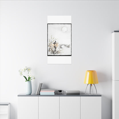Moonlit Garden Spring Canvas Art | Zen Contemplative Design
