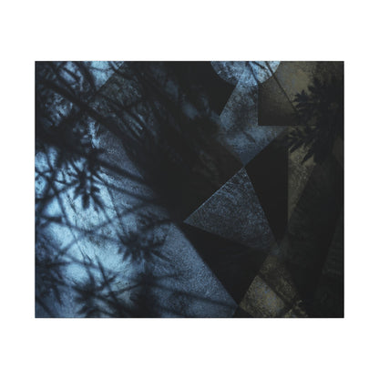 Shadow Play Winter Canvas Art | Dark Japandi Luxurious Design