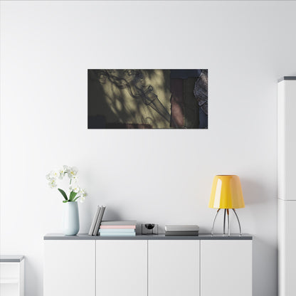 Ma Incense Smoke Canvas Art - Dark Japandi Dark Texture