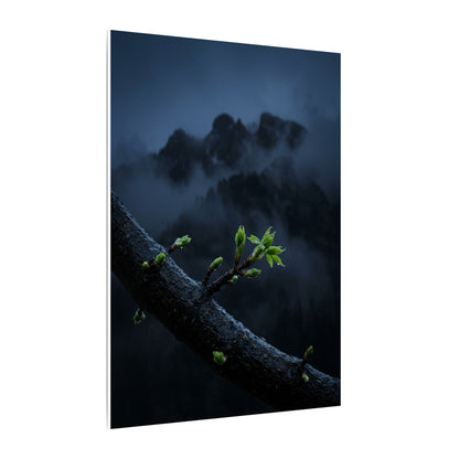 Moonlight Mountain Mist Canvas Art - Dark Japandi Kanso